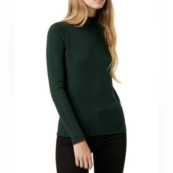 French Connection Mock-Neck Knit Sweater Green Size Small - Picture 1 of 7